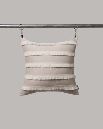 Beige - White Fringe